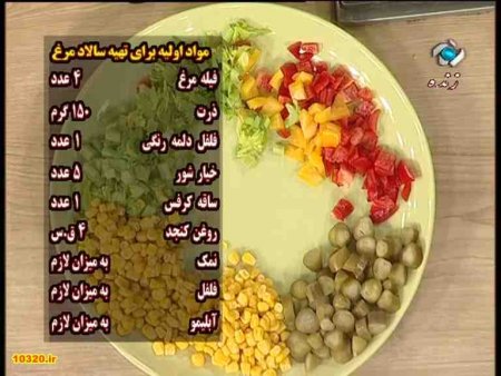 فیلم آموزش طرز تهیه سالاد مرغ