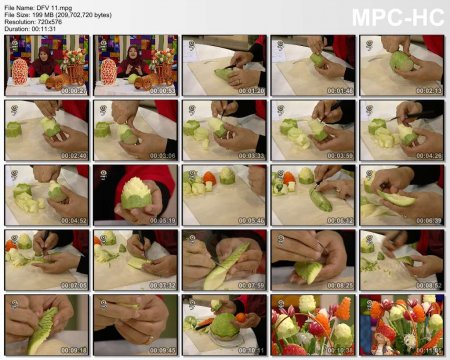 فیلم آموزش طرز تهیه آموزش گل رز روی سبزیجات