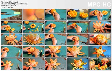 فیلم آموزش طرز آموزش درست کردن گل با پرتقال و نارنگی